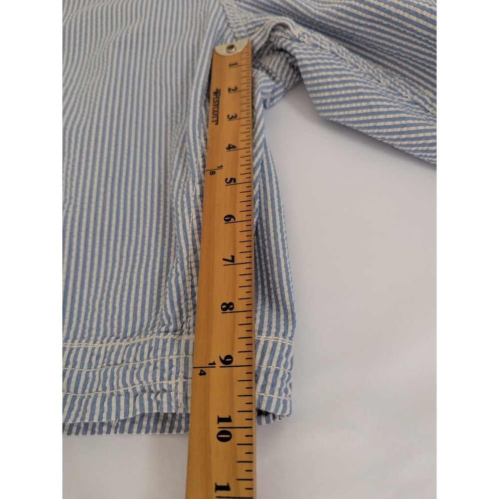 Polo Ralph Lauren Mens Seersucker Cargo Shorts Blue Striped Size 40 Inseam Loops - Picture 8 of 11